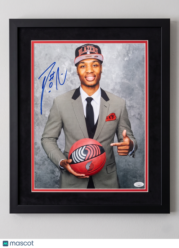Damian Lillard Portland Trail Blazers Signed 11x14 Custom Framed Photo JSA