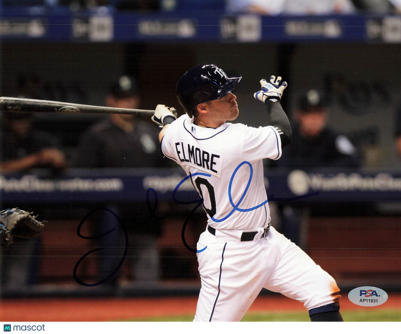Jake Elmore Tampa Bay Rays Signed 8x10 Photo PSA