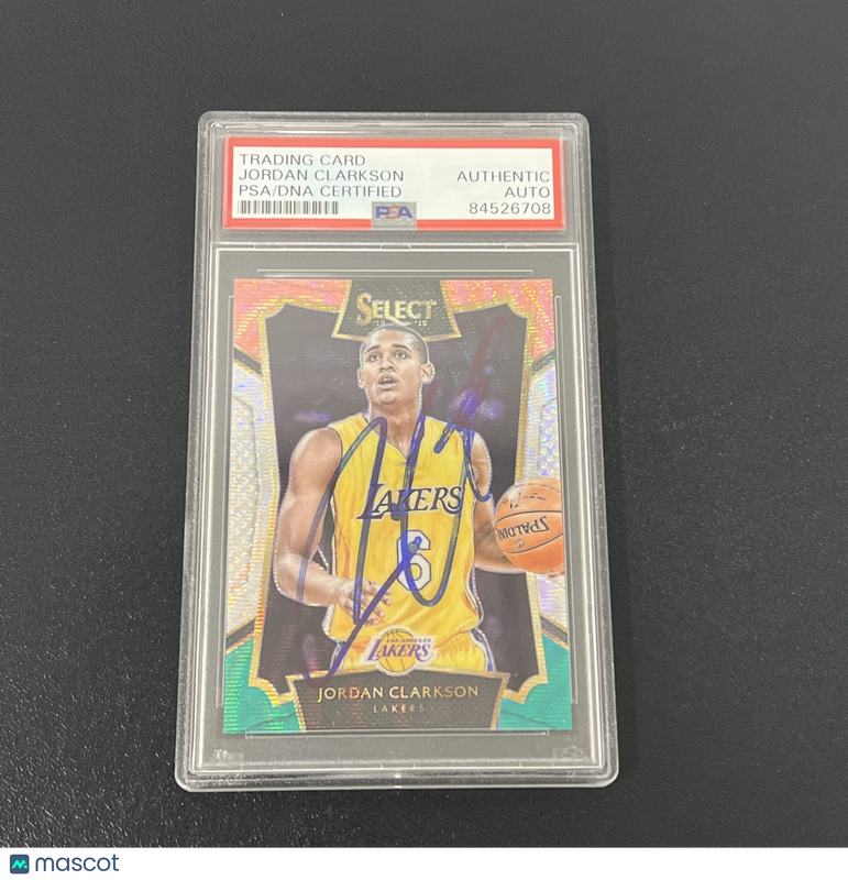 2015-16 Panini Prizm Select #65 Jordan Clarkson Signed Card Auto PSA Slabbed Lakers