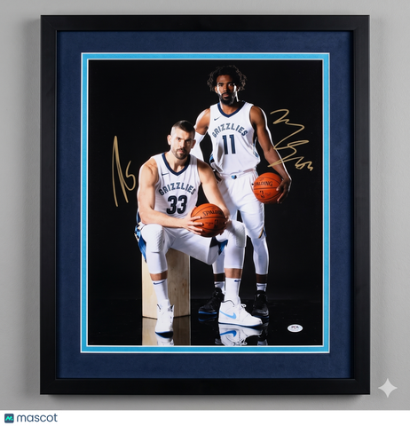 Marc Gasol and Mike Conley Grizzlies Signed 16x20 Custom Framed Photo PSA