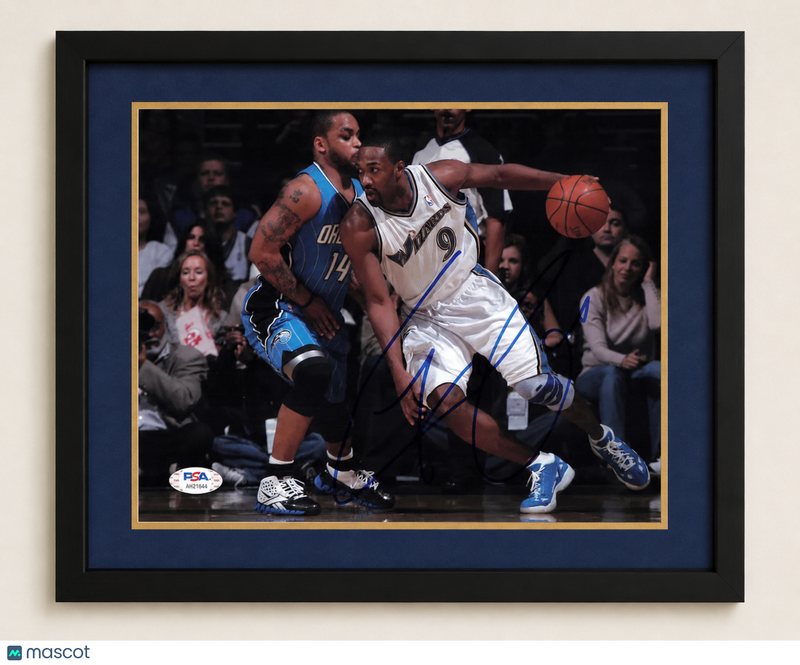 Gilbert Arenas Washington Wizards Signed Basketball 8x10 Custom Framed Photo PSA