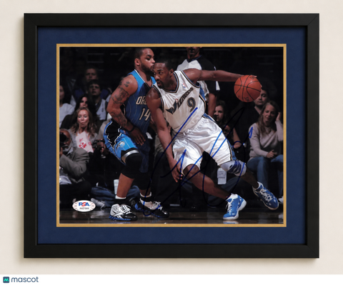 Gilbert Arenas Washington Wizards Signed Basketball 8x10 Custom Framed Photo PSA