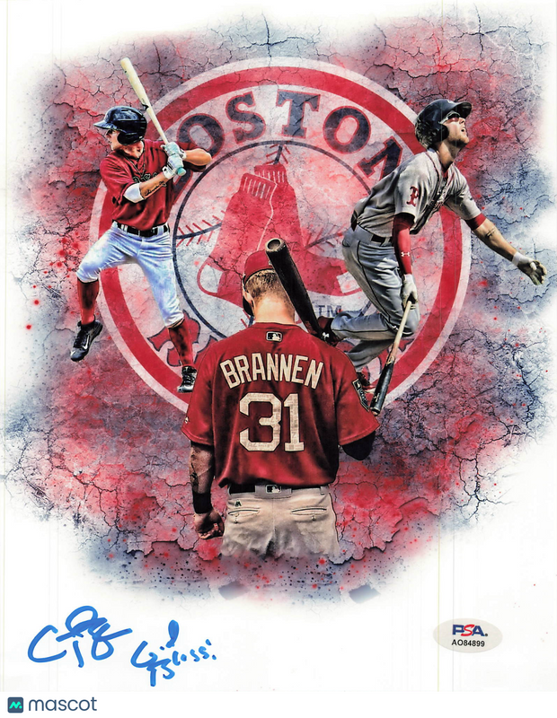 Cooper Brannan Boston Red Sox Signed 8x10 Photo PSA