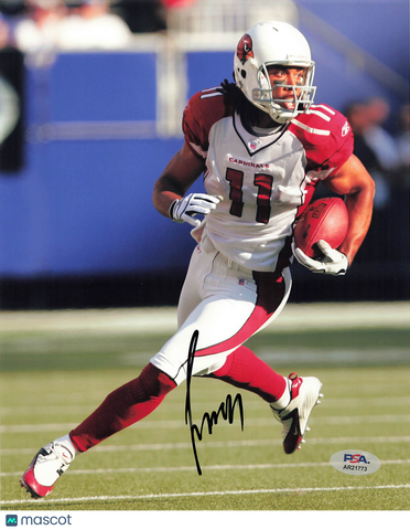 Larry Fitzgerald Signed Arizona Cardinals Football 8x10 Photo PSA Autographed