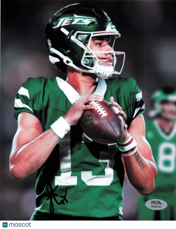 Jordan Travis Signed New York Jets Football 8x10 Photo PSA Autographed