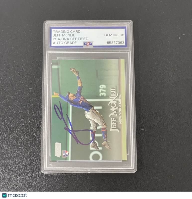 2019 Topps Rookie Card#130 Jeff McNeil Signed Card Auto 10 PSA Slabbed NY Mets