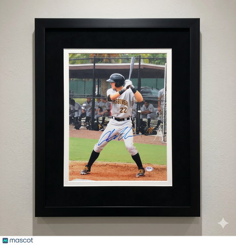 Austin Meadows Pittsburgh Pirates Signed 11x14 Custom Framed Photo PSA