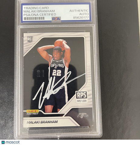 2022-23 Panini Instant Malaki Branham #RPS-18 Rookie signed card PSA Spurs