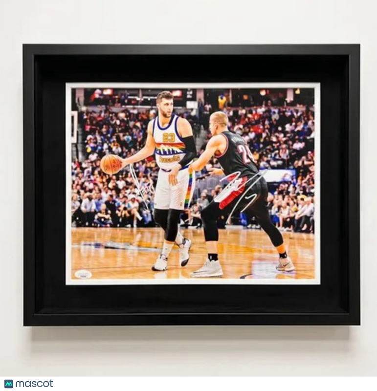 Jusuf Nurkic Denver Nuggets Signed Basketball 11x14 Custom Framed Photo JSA