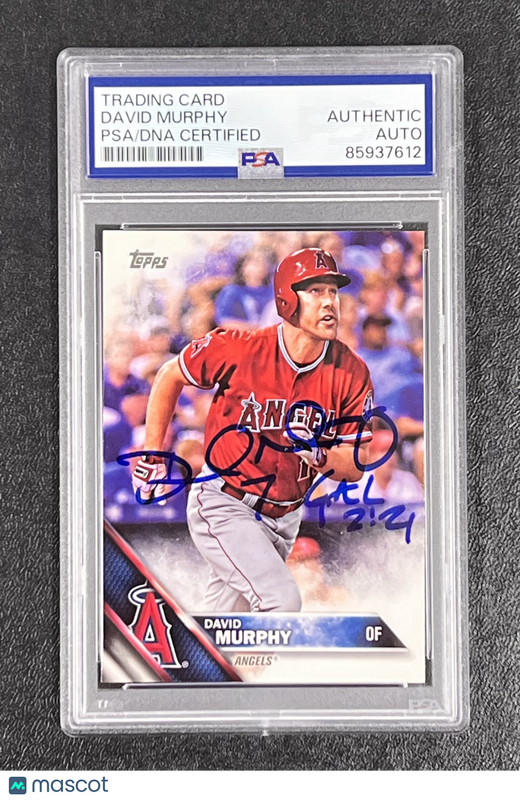 2016 Topps #227 David Murphy Signed Card Auto PSA Slabbed Angels