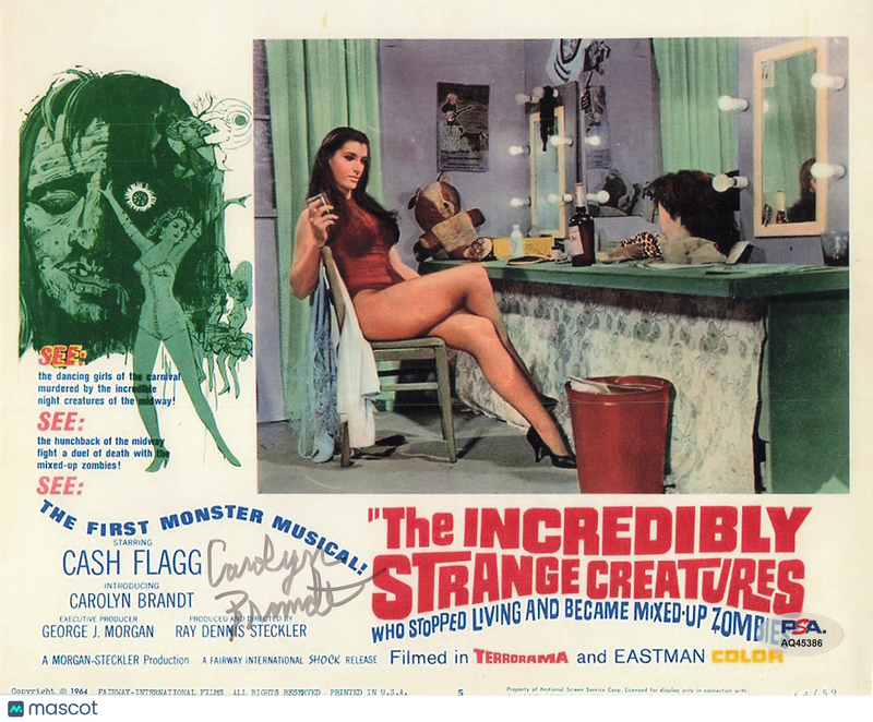Carolyn Brandt Signed 8x10 The Incredibly Strange Creatures Photo PSA Auth