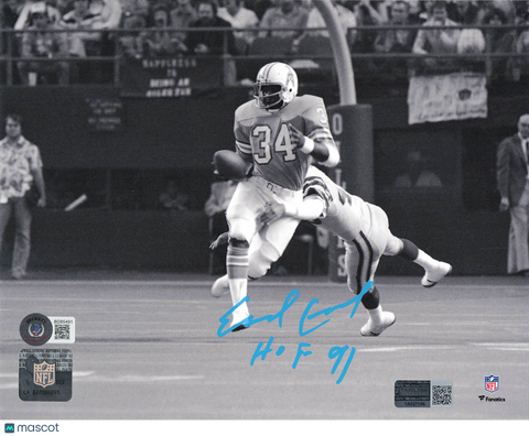Earl Campbell Signed Houston Oilers Football 8x10 Photo BAS Autographed