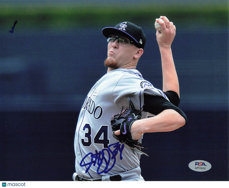 Jeff Hoffman Colorado Rockies Signed 8x10 Photo PSA