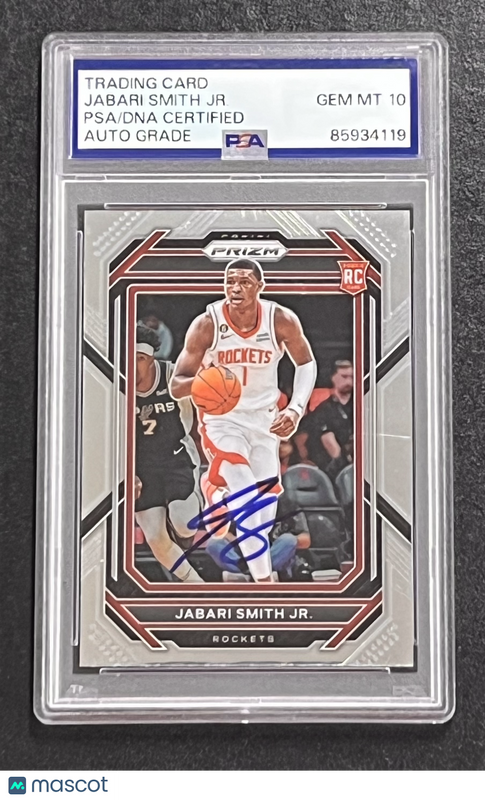 2022-23 Panini Silver Prizm #228 Jabari Smith Jr. Signed Card Auto 10 PSA