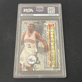 1996–97 Fleer #201 Allen Iverson Signed Card Auto 10 PSA Slabbed 76ers
