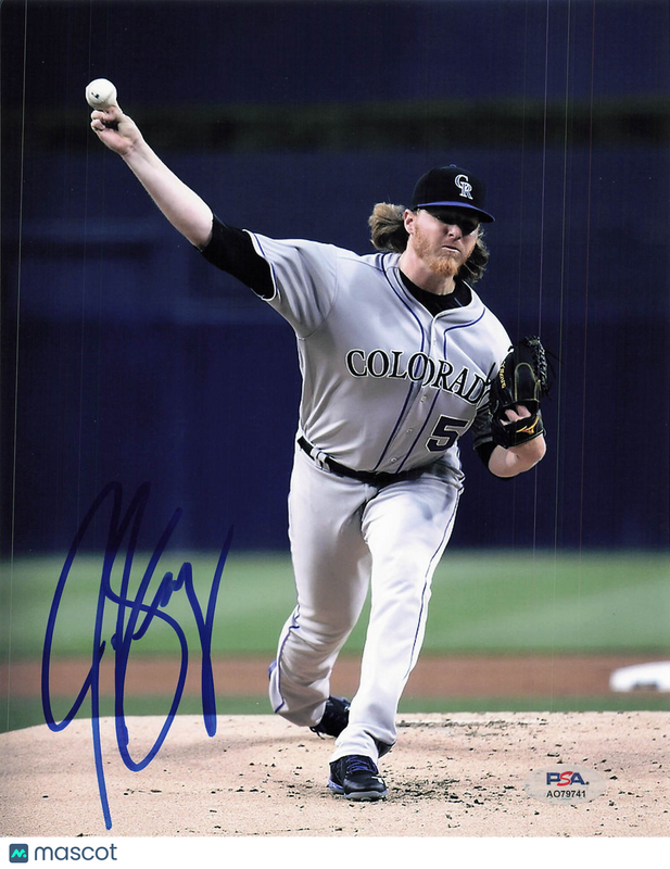 Jon Gray Colorado Rockie Signed 8x10 Photo PSA