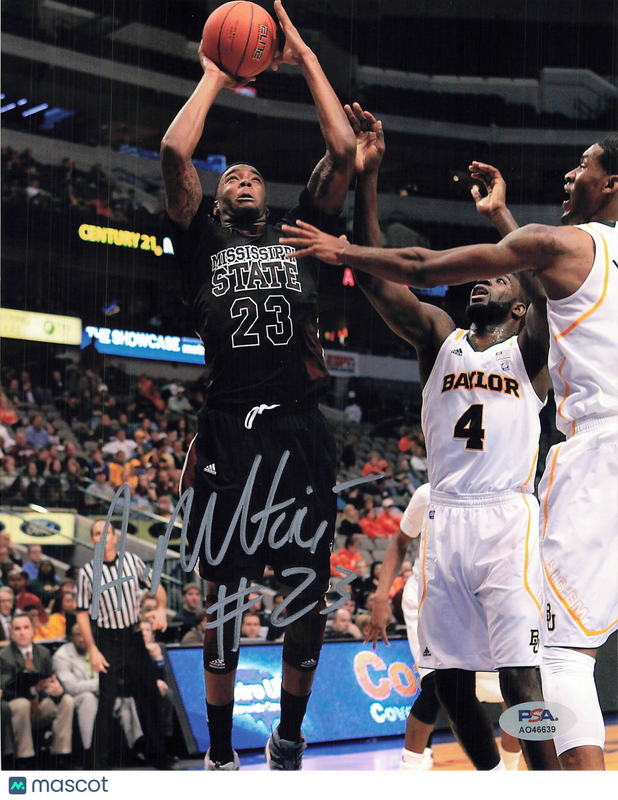 Arnett Moultrie Mississippi State Bulldogs Signed Basketball 8x10 Photo PSA