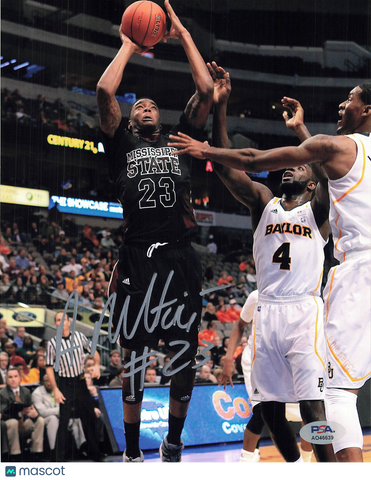 Arnett Moultrie Mississippi State Bulldogs Signed Basketball 8x10 Photo PSA