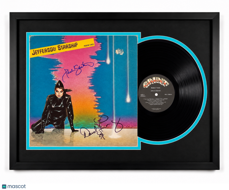 David Freiberg & Paul Kantner Signed Framed Vinyl Modern Times Album PSA 16x24