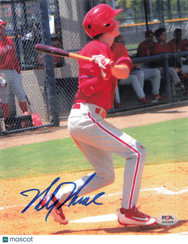 Mickey Moniak Philadelphia Phillies Signed 8x10 Photo PSA