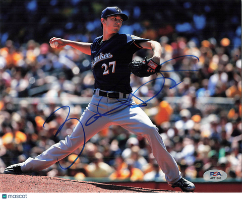 Zach Davies Signed 8x10 Photo PSA Milwaukee Brewers