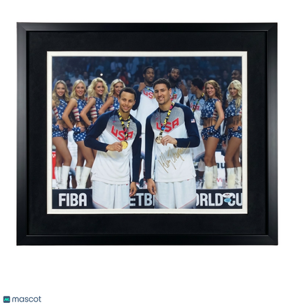Klay Thompson Team USA Signed Basketball 16x20 Custom Framed Photo PSA