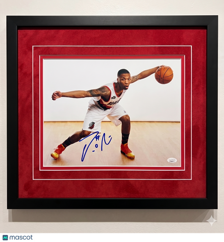 Damian Lillard Portland Trail Blazers Signed 11x14 Custom Framed Photo PSA
