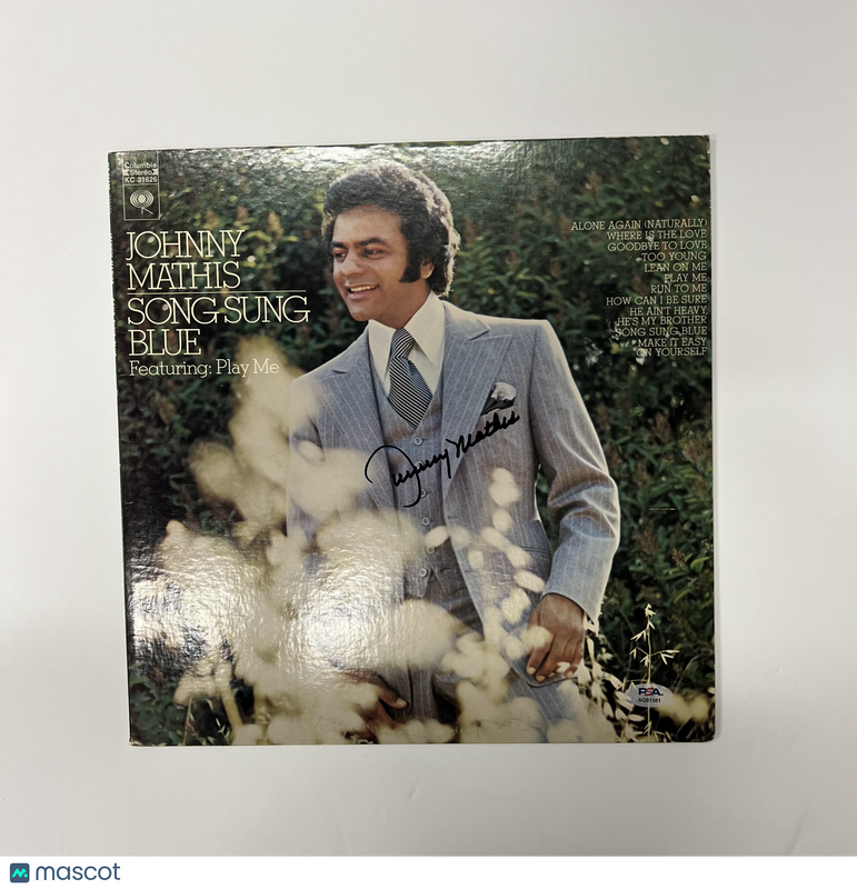 Johnny Mathis Signed Song Sung Blue (Featuring: Play Me) Vinyl Album PSA
