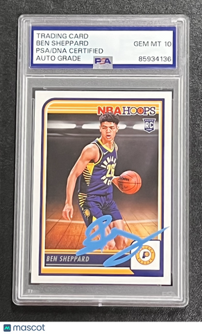 2023-24 Panini NBA Hoops#261 Ben Sheppard Signed Card PSA Auto 10 Slabbed Pacers