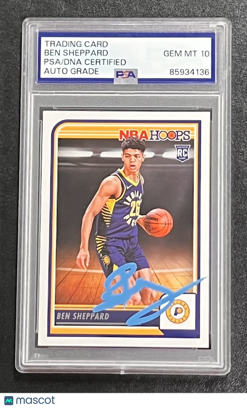 2023-24 Panini NBA Hoops#261 Ben Sheppard Signed Card PSA Auto 10 Slabbed Pacers