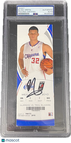 Blake Griffin Signed Debut Los Angeles Clippers Ticket PSA