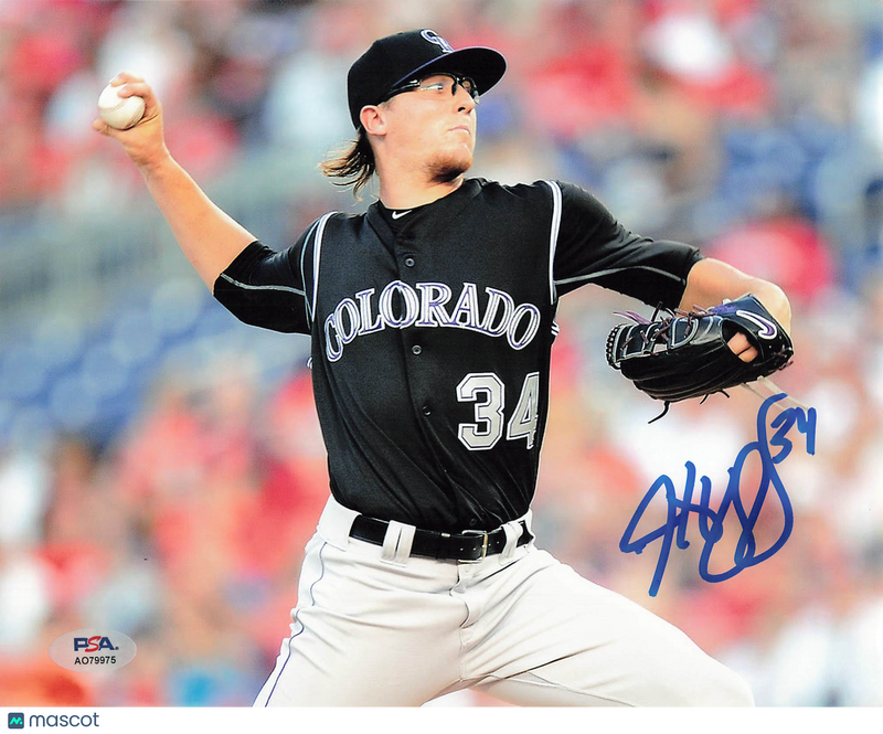 Jeff Hoffman Colorado Rockies Signed 8x10 Photo PSA