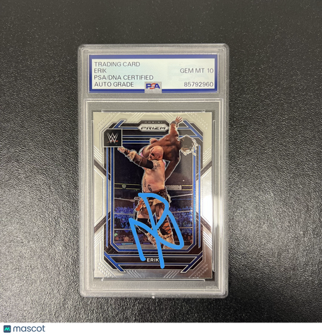 2023 Panini Prizm WWE#125 Erik Signed Card PSA Auto 10 Autographed