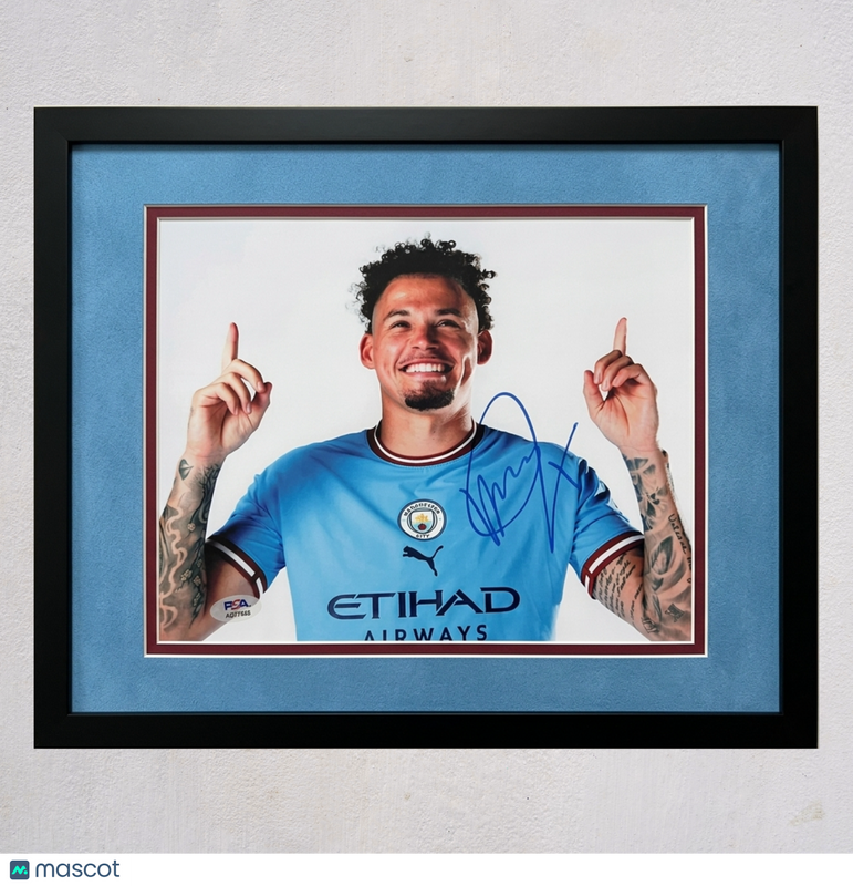 Kalvin Phillips Signed Manchester City Soccer 8x10 Photo Custom Framed PSA