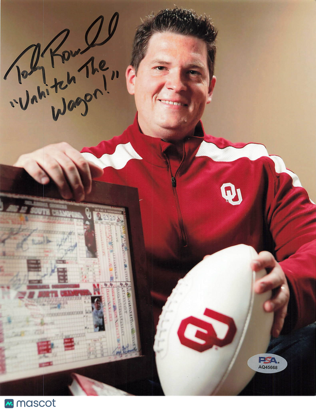 Toby Rowland Signed Oklahoma Sooners Football 8x10 Photo PSA Autographed