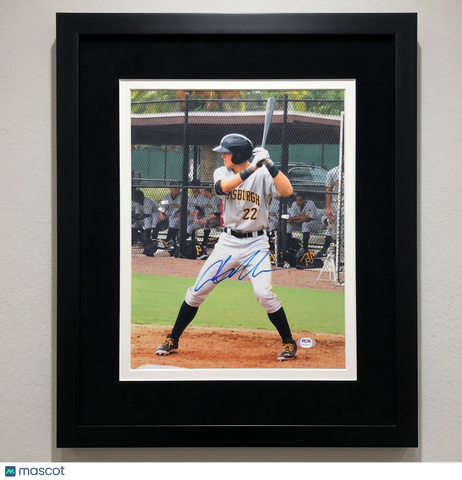 Austin Meadows Pittsburgh Pirates Signed 11x14 Custom Framed Photo PSA