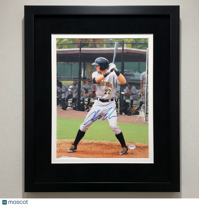 Austin Meadows Pittsburgh Pirates Signed 11x14 Custom Framed Photo PSA