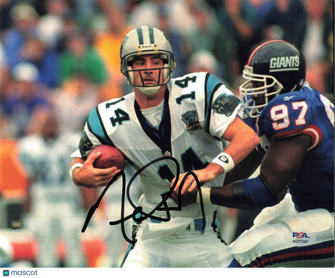 Frank Reich Signed Carolina Panthers Football 8x10 Photo PSA Autographed