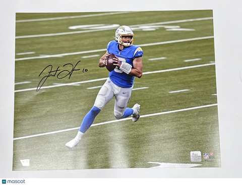 Justin Herbert Signed 16x20 Photo Fanatics Authentic Los Angeles Chargers