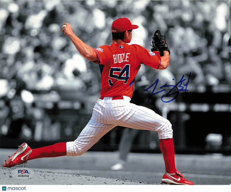 Jesse Biddle Reading Fightin Phils Signed 8x10 Photo PSA