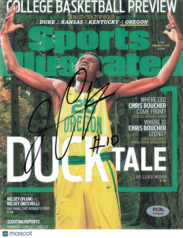 Chris Boucher Oregon Ducks Signed Basketball 8x10 Photo PSA