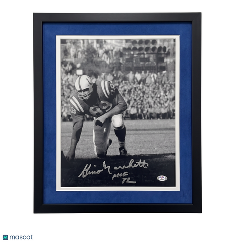 Gino Marchetti Signed Baltimore Colts Football 11x14 Custom Framed Photo PSA