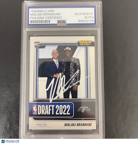 2022-23 Panini Instant #DN18 Malaki Branham 1/657 signed card PSA Spurs