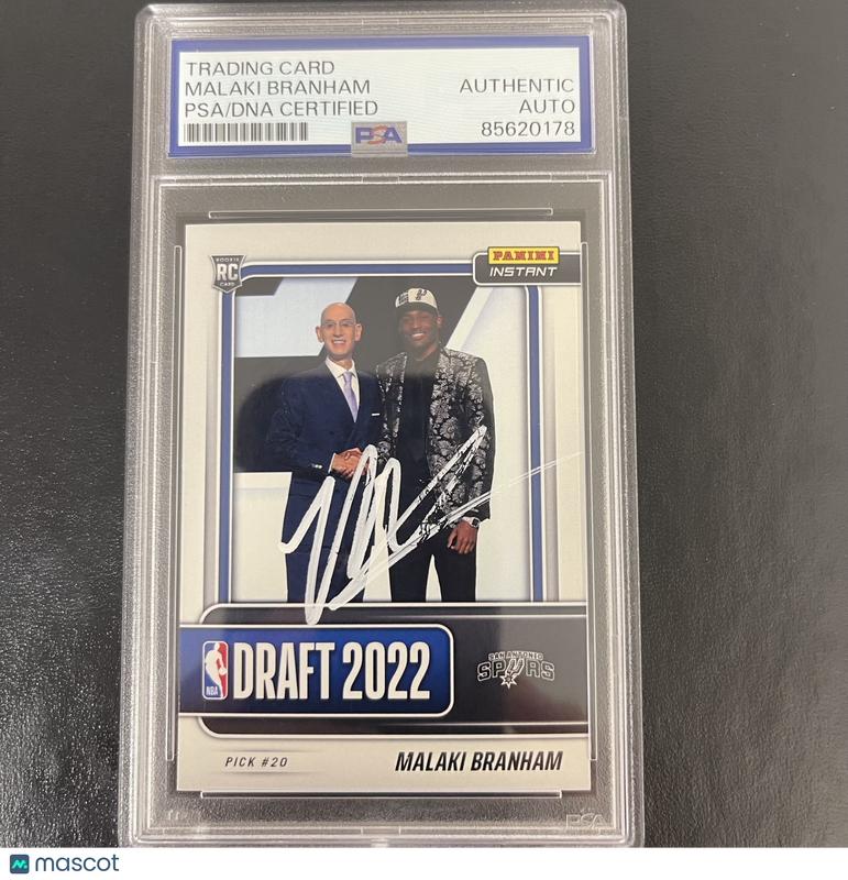 2022-23 Panini Instant #DN18 Malaki Branham 1/657 signed card PSA Spurs