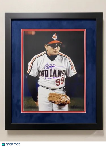 Charlie Sheen Cleveland Indians Signed 16x20 Custom Framed Photo PSA Auto