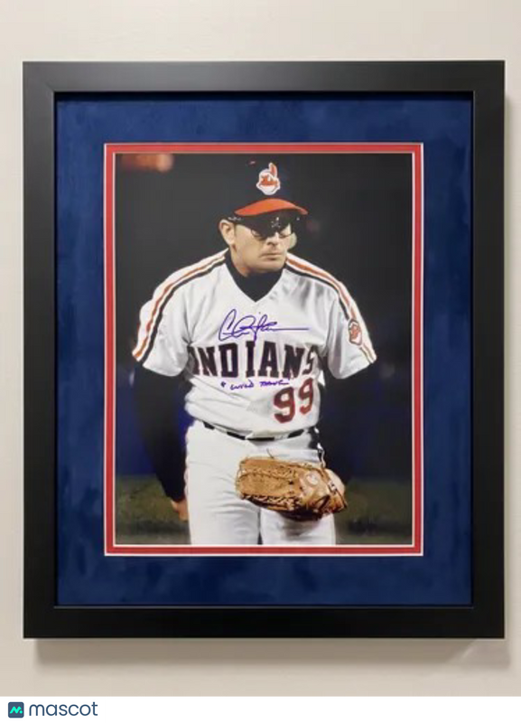 Charlie Sheen Cleveland Indians Signed 16x20 Custom Framed Photo PSA Auto