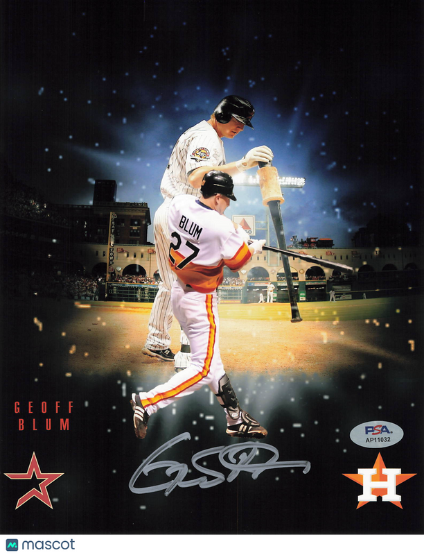Geoff Blum Houston Astros Signed 8x10 Photo PSA