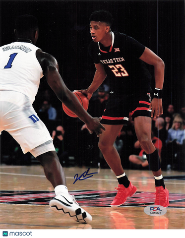 Jarrett Culver Texas Tech Red Raiders Signed Basketball 8x10 Photo PSA