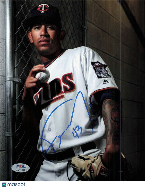 Fernando Romero Minnesota Twins Signed 8x10 Photo PSA