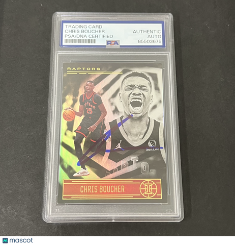 2021 2020-21 Panini Illusions #147 Chris Boucher signed card PSA Raptors